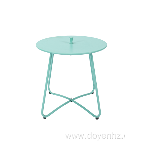 45cm Metal Round Outdoor Side Table with Handle